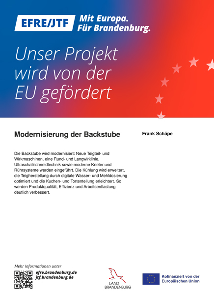 EFRE - Modernisierung der Backstube